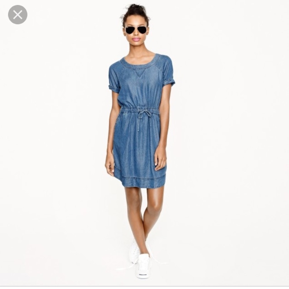 Lightweight washed chambray dress